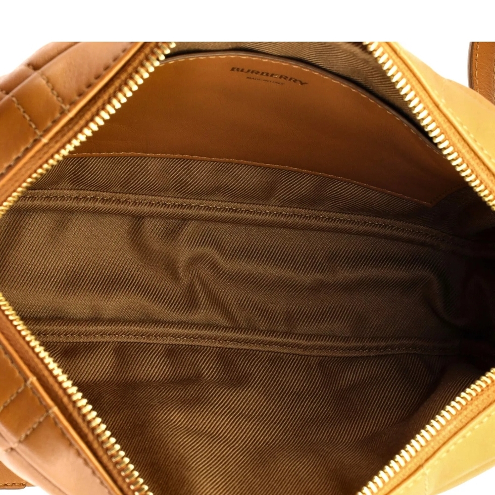 Burberry Tan Quilted Leather Crossbody Bag MINI - Picture 5 of 10